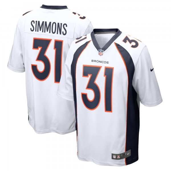 Men's Denver Broncos Justin Simmons Nike White Game Jersey