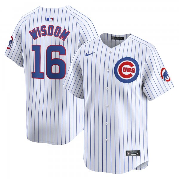 Men's Chicago Cubs #16 Patrick Wisdom Nike White Home Limited Player Jersey