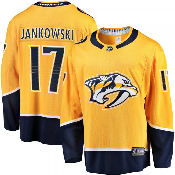 Men's Nashville Predators Mark Jankowski Fanatics Gold  Premier Breakaway Player Jersey