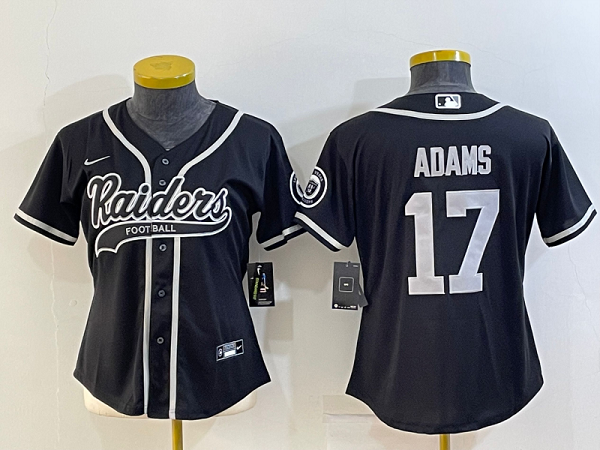 Women's Las Vegas Raiders #17 Davante Adams Black Stitched Baseball Cool Base Jersey