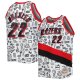 Men's Portland Trail Blazers Clyde Drexler Mitchell & Ness White 1991/92 Hardwood Classics Doodle Swingman Player Jersey