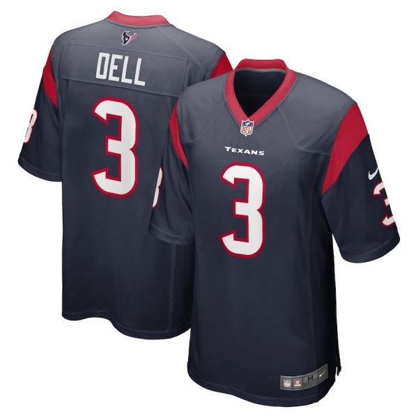 Men's Nike #3 Tank Dell Navy Houston Texans Player Game Jersey