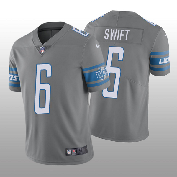 Detroit Lions #6 D'Andre Swift Steel Color Rush Limited Men's Jersey