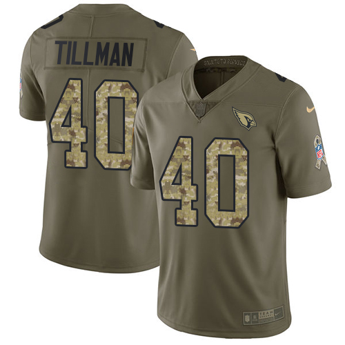 Nike Arizona Cardinals #40 Pat Tillman Olive/Camo Men's Stitched NFL Limited 2017 Salute to Service Jersey