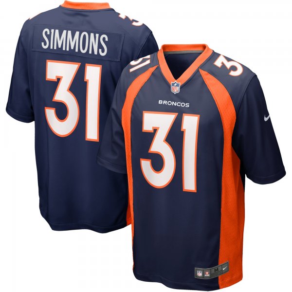 Men's Denver Broncos Justin Simmons Nike Navy Alternate Game Jersey