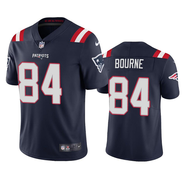 Youth Kendrick Bourne #84 New England Patriots Navy Vapor Limited NFL Jersey