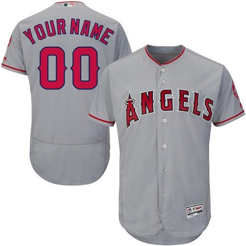 Los Angeles Angels Gray Men's Customized Flex Base MLB Jersey