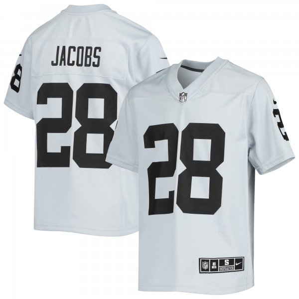 Youth Las Vegas Raiders Josh Jacobs Nike Silver Inverted Team Game Jersey