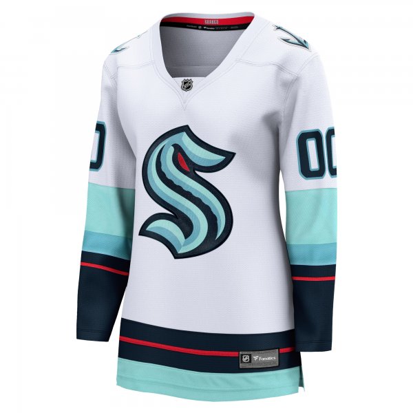 Women's Seattle Kraken Fanatics White Away Breakaway Custom Jersey