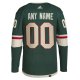 Men's Minnesota Wild  adidas Green Home  Primegreen Custom Jersey