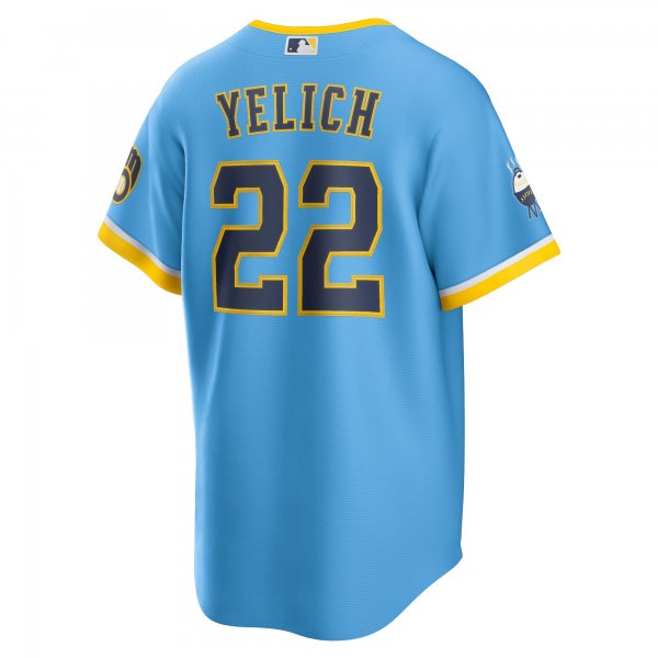 Men's Milwaukee Brewers Christian Yelich Nike Powder Blue City Connect Replica Player Jersey