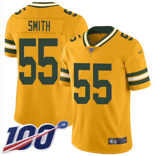 Green Bay Packers #55 Za'Darius Smith Gold Men's Stitched NFL Limited Inverted Legend 100th Season Jersey