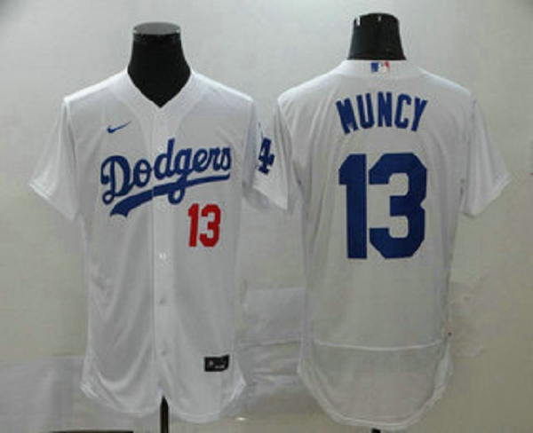 Men's Los Angeles Dodgers #13 Max Muncy White Stitched MLB Flex Base Nike Jersey