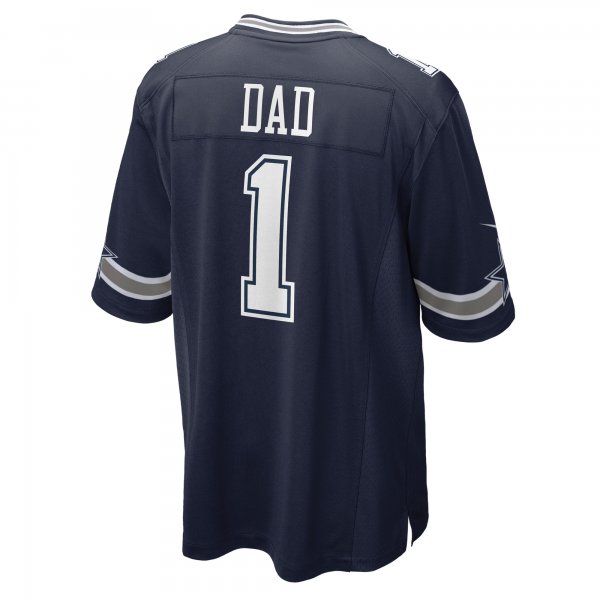 Men's Dallas Cowboys Number 1 Dad Nike Navy Game Jersey