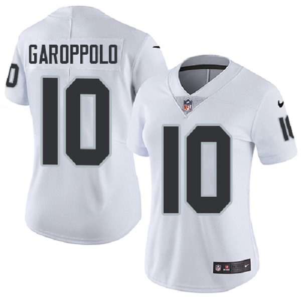 Women's Nike Las Vegas Raiders #10 Jimmy Garoppolo White Vapor Limited NFL Jersey