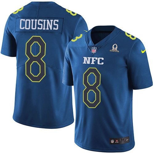 Nike Washington Redskins #8 Kirk Cousins Men's Limited Blue 2017 Pro Bowl Jersey