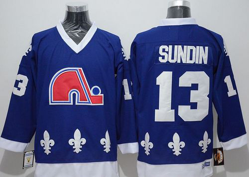 Quebec Nordiques #13 Mats Sundin Blue CCM Throwback Stitched NHL Jersey