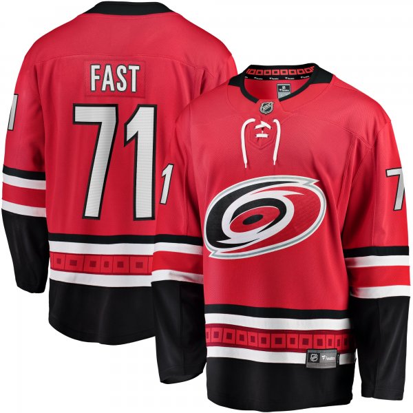 Men's Carolina Hurricanes Jesper Fast Fanatics Red Alternate Breakaway Jersey