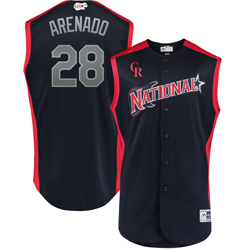 Colorado Rockies #28 Nolan Arenado Navy 2019 All-Star National League Stitched MLB Jersey