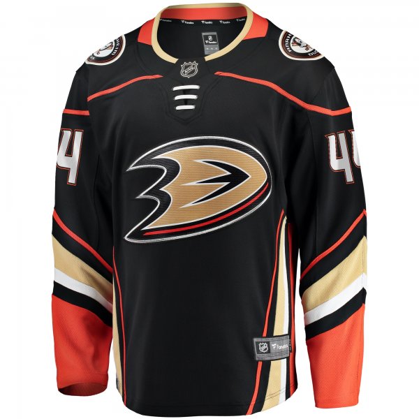 Men's Anaheim Ducks Ross Johnston Fanatics Black Home Premier Breakaway Player Jersey