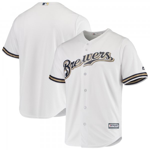 Men's Milwaukee Brewers Majestic White Home Official Cool Base Jersey