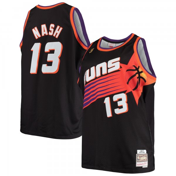 Men's Phoenix Suns Steve Nash Mitchell & Ness Black 1996/97 Big & Tall Hardwood Classics Swingman Jersey