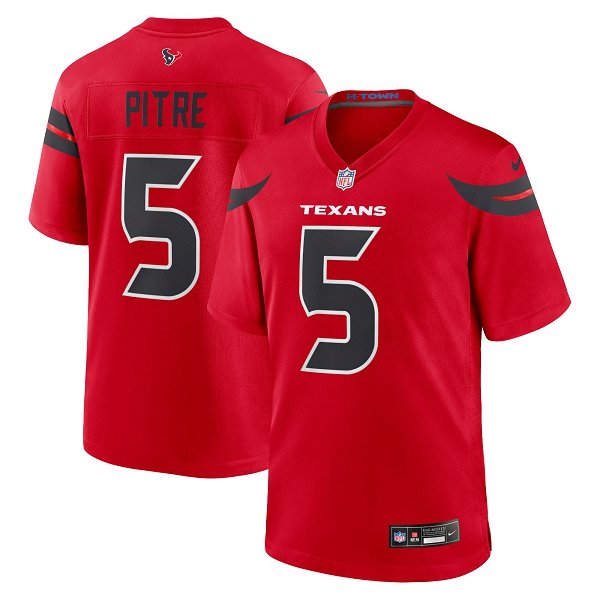 Men's Houston Texans #5 Jalen PitreNike Red Alternate Limited Jersey