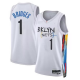 Youth Brooklyn Nets #1 Mikal Bridges Black Association City Classic Icon Statement Swingman Jersey