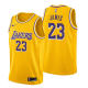 Men's Nike Los Angeles Lakers #23 Lebron James Icon Edition Gold Swingman NBA Jersey