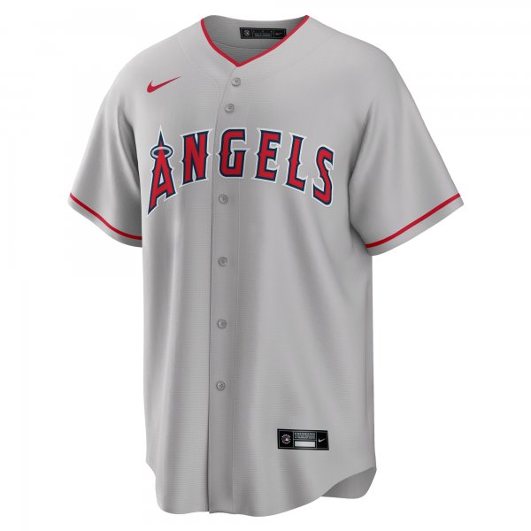 Men's Los Angeles Angels Mike Trout Nike Silver Road Replica Player Name Jersey