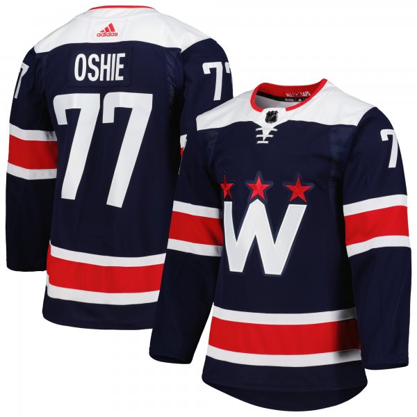 Men's Washington Capitals TJ Oshie adidas Navy Alternate Primegreen Player Jersey