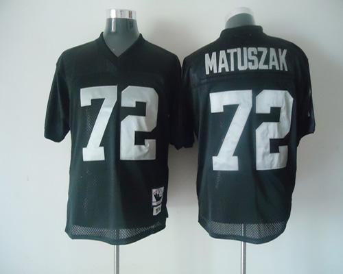 Men's Mitchell And Ness Las Vegas Raiders #72 John Matuszak Black Stitched NFL Jersey