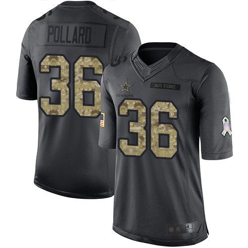 Dallas Cowboys #36 Tony Pollard Black Men's Stitched NFL Limited 2016 Salute To Service Jersey