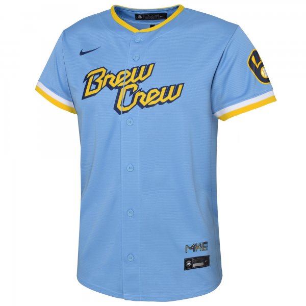 Youth Milwaukee Brewers Nike Powder Blue City Connect Replica Team Jersey