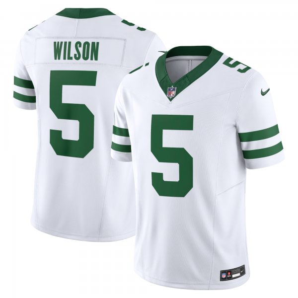 Men's New York Jets Garrett Wilson Nike Legacy White Vapor F.U.S.E. Limited Jersey