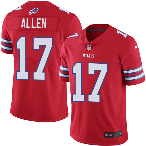 Nike Buffalo Bills #17 Josh Allen Red Men's Stitched NFL Limited Rush Jersey