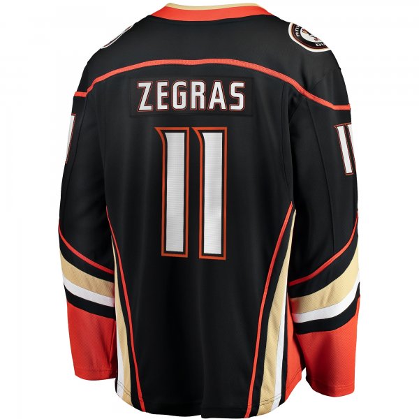 Men's Anaheim Ducks Trevor Zegras Fanatics Black Home Breakaway Player Jersey