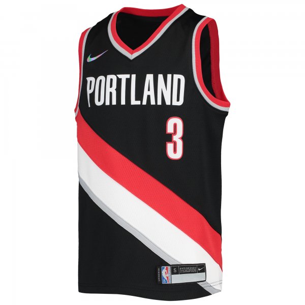 Youth Portland Trail Blazers C.J. McCollum Nike Black 2021/22 Diamond Swingman Jersey - Icon Edition