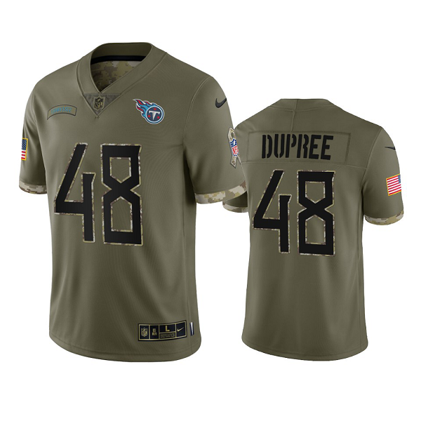 Tennessee Titans Bud Dupree #48 Olive 2022 Salute To Service Limited Jersey