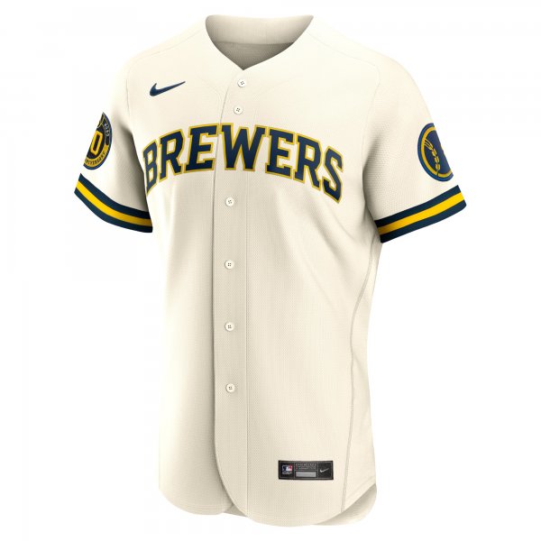 Men's Milwaukee Brewers Nike Cream Home Team Jersey