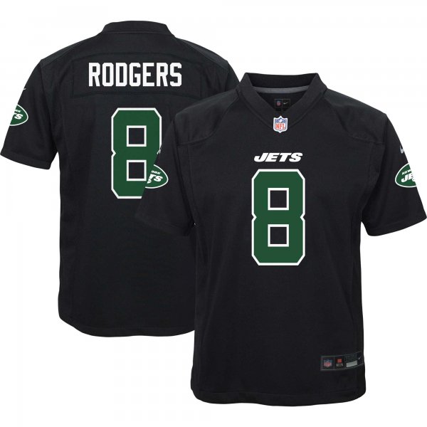 Youth New York Jets Aaron Rodgers Nike Black Game Fashion Jersey