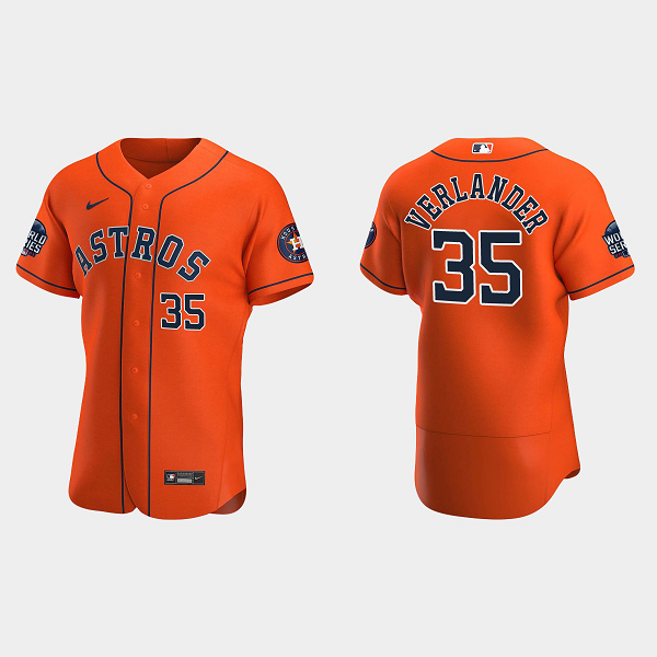 Justin Verlander Houston Astros 2021 World Series MLB Flexbase Jersey - Orange