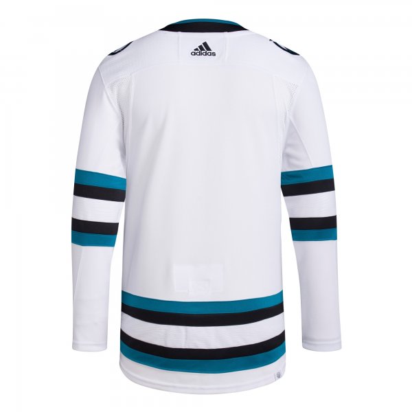 Men's San Jose Sharks adidas White Away Primegreen Jersey