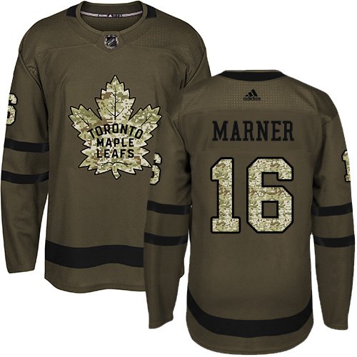 Men's Adidas Maple Toronto Maple Leafs #16 Mitchell Marner Green Salute to Service Stitched NHL Jersey