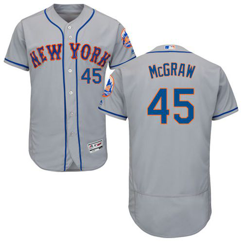 New York Mets #45 Tug McGraw Grey Flexbase Collection Stitched MLB Jersey