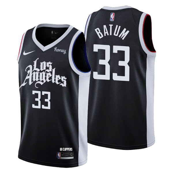 Men's Los Angeles Clippers #33 Nicolas Batum Black 2020-21 Swingman City Edition NBA Jersey