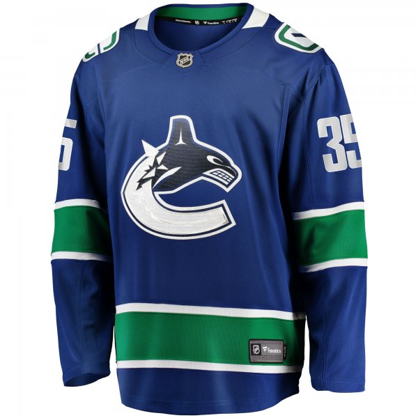 Men's Vancouver Canucks Thatcher Demko Fanatics Blue Home Breakaway Jersey