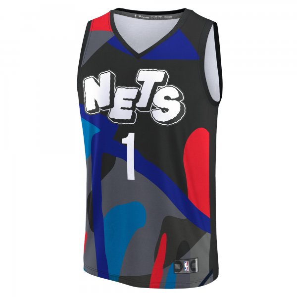 Youth Brooklyn Nets Mikal Bridges Fanatics Black Fast Break Jersey - City Edition