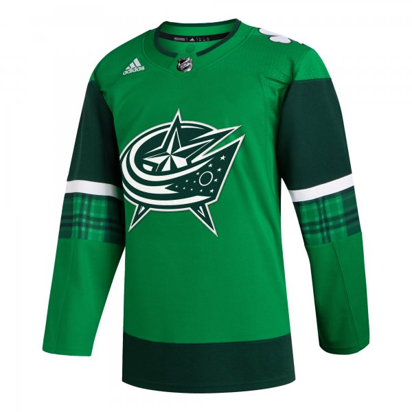 Men's Columbus Blue Jackets  adidas Kelly Green 2023 St. Patrick's Day Primegreen Jersey