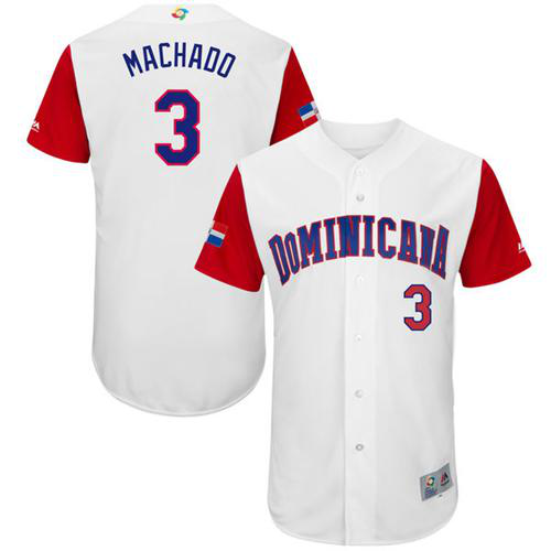 Team Dominican Republic #3 Manny Machado White 2017 World Baseball Classic Stitched MLB Jersey